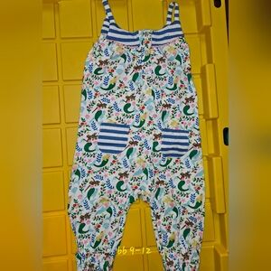 Floral Kids Jumpsuit with Stripes
